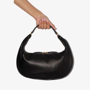 NWT STAUD Women's Black Sasha Slouchy Leather Shoulder Bag - Black